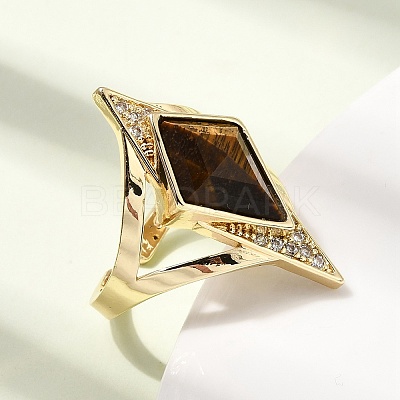 Brass Micro Pave Cubic Zirconia Cuff Rings for Women GG-CBA7610-11G-01-1
