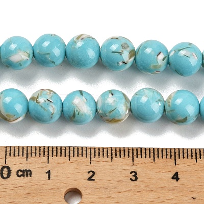 Assembled Synthetic Stone and Trochus Shell Beads Strands X-G-B128-08C-06-1