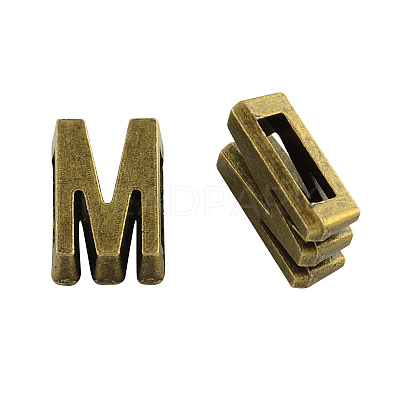Tibetan Style Alloy Letter Slide Charms TIBEB-Q055-13AB-NR-1