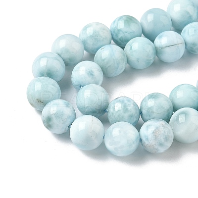 Natural Larimar Beads Strands G-B141-01-8mm-1