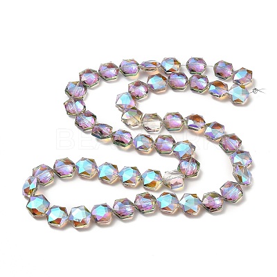 Transparent Electroplate Glass Beads Strands X-EGLA-E030-01E-01-1