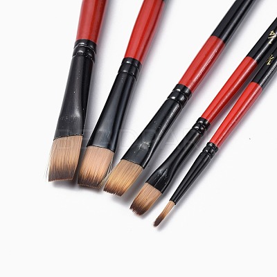 Wooden Paint Brushes Pens Sets AJEW-L074-03-1