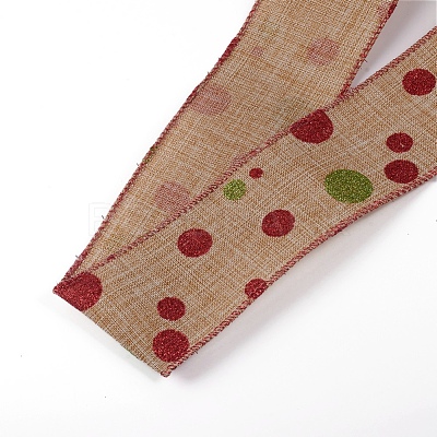 Christmas Burlap Ribbon SRIB-WH0006-15E-1