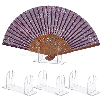 Acrylic Chinese Fan Display Stands ODIS-WH0007-76A-1