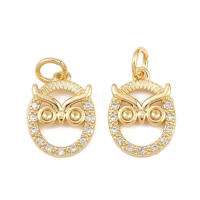 Brass Micro Pave Cubic Zirconia Pendants KK-G544-14G-1
