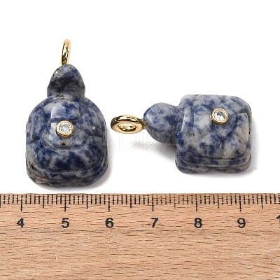 Natural Blue Spot Jasper Carved Pendants G-H357-03G-12-1