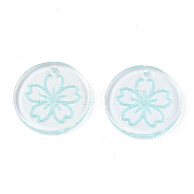 Transparent Resin Pendants RESI-N030-004B-1