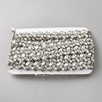 Flower Alloy Rhinstone Appliques DIY-WH0504-836-1