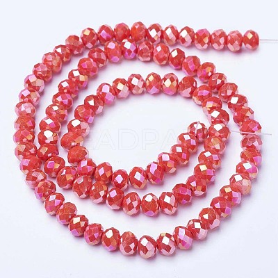 Electroplate Glass Beads Strands EGLA-A044-P4mm-B22-1