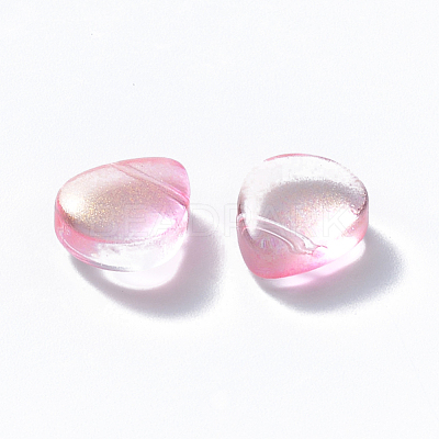Transparent Spray Painted Glass Beads GLAA-T016-29A-1
