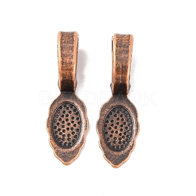 Tibetan Style Alloy Glue-on Flat Pad Bails X-RLF10728Y-NF-1
