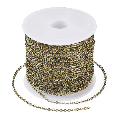Brass Coated Iron Flat Cable Chains CH-TAC0007-01AB-1