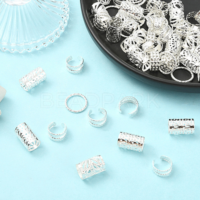 200Pcs 5 Styles Iron Hair Coil Cuffs AJEW-SC0003-88-1
