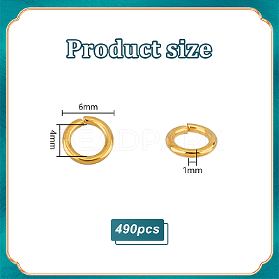 Brass Open Jump Rings KK-PH0006-6mm-G-1