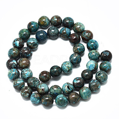 Natural Chrysocolla Beads Strands X-G-R485-10-8mm-1