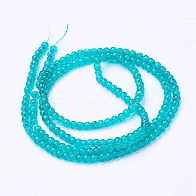 Spray Painted Crackle Glass Beads Strands CCG-Q001-4mm-15-1