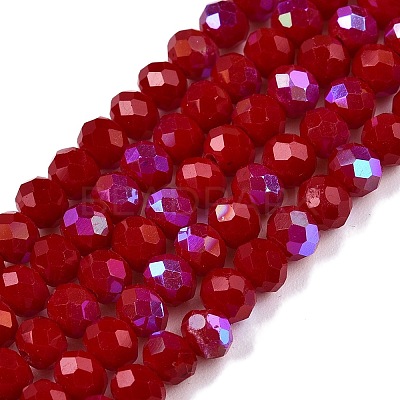 Electroplate Opaque Solid Color Glass Beads Strands EGLA-A044-P4mm-L02-1