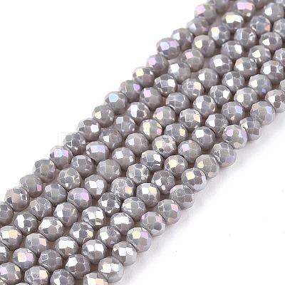 Electroplate Glass Beads Strands EGLA-A044-P1mm-B10-1