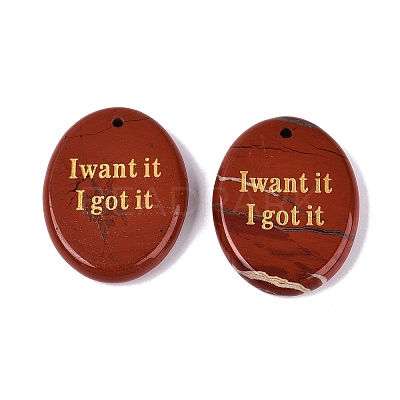 Natural Red Jasper Pendants G-N365-02B-1