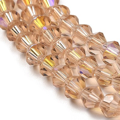 Transparent Electroplate Glass Beads Strands GLAA-F029-4mm-D12-1