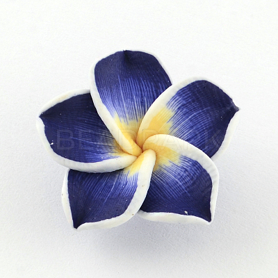 Handmade Polymer Clay 3D Flower Plumeria Beads CLAY-Q192-30mm-03-1