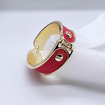 Alloy and Faux Leather Hinged Bangles for Women FS-WGE9289-01-1