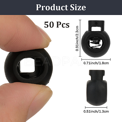 50Pcs PP Plastic Iron Spring Cord Locks KY-CN0002-36B-1