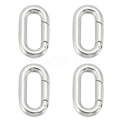 4Pcs 304 Stainless Steel Spring Gate Rings STAS-UN0051-08-1