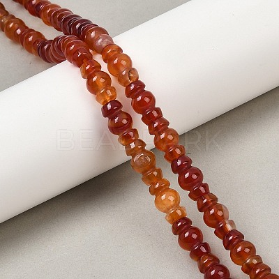Natural Red Agate(Dyed & Heated) Beads Strands G-P595-B02-01-1