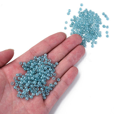 6/0 Imitation Jade Glass Seed Beads SEED-N004-006-20-1