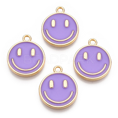 Light Gold Tone Alloy Enamel Pendants ENAM-N056-197G-1