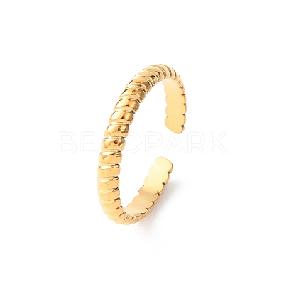 304 Stainless Steel Open Cuff Rings for Women RJEW-K309-11C-G-1