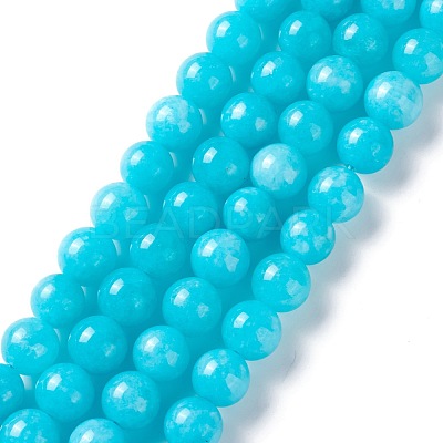 Natural White Jade Imitation Amazonite Beads Strands G-I299-F04-10mm-1