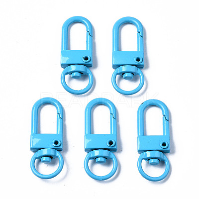Spray Painted Eco-Friendly Alloy Swivel Snap Hooks Clasps PALLOY-T080-02Q-NR-1