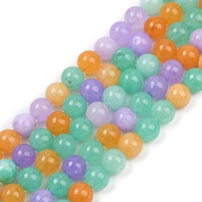 Natural Dyed White Jade Beads Strands G-NH0045-01A-1