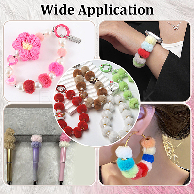 80Pcs 8 Colors Imitation Rabbit Hair European Beads FIND-PH0027-68B-1