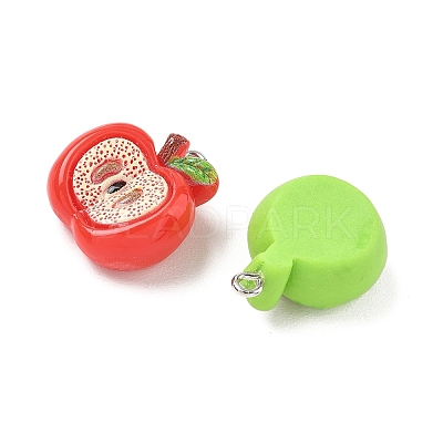 Opaque Resin Imitation Fruit Pendants RE-CBADD3D-01-1
