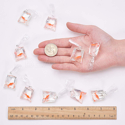 12Pcs Resin Pendants RESI-SC0001-91B-1