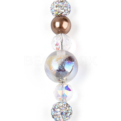 Glass and Acrylic and Imitation Pearl and Rhinestone Beads Strands MAK-T011-06D-1