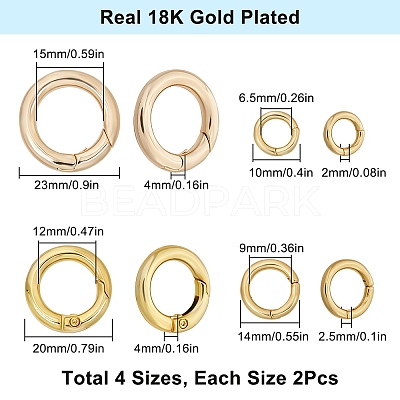 8Pcs 4 Styles Brass Twister Clasps KK-SC0005-68-1