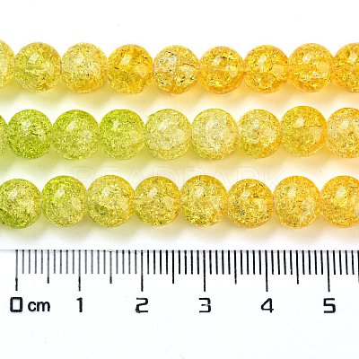 Spray Painted Crackle Glass Beads Strands DGLA-C002-8mm-11-1