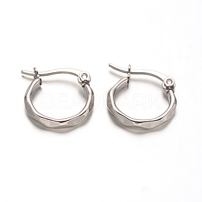 Tarnish Resistant 304 Stainless Steel Hoop Earrings X-EJEW-D195-P-1