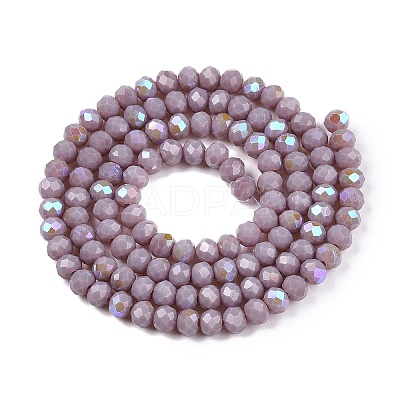 Electroplate Opaque Solid Color Glass Beads Strands EGLA-A044-P4mm-L13-1
