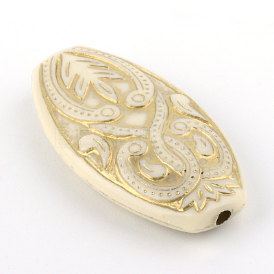 Oval Plating Acrylic Beads X-PACR-Q102-28A-1