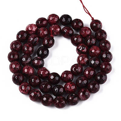 Dyed Natural White Jade Beads Strands G-T139-8mm-60-03-1