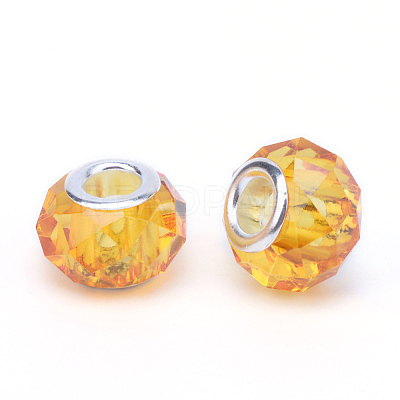 Handmade Glass European Beads X-GPDL25Y-50-1