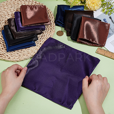 10Pcs 5 Colors Imitation Silk Men's Suit Square Scarf AJEW-CY0002-34A-1