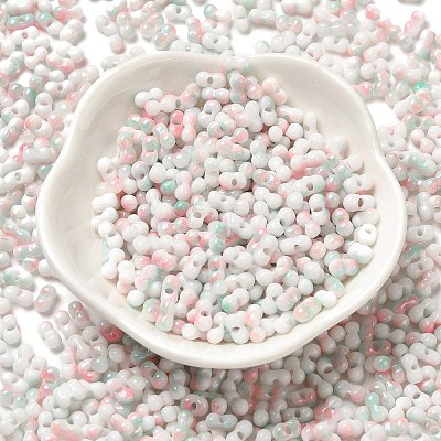 Two Tone Baking Paint Glass Seed Beads SEED-F005-01A-08-1