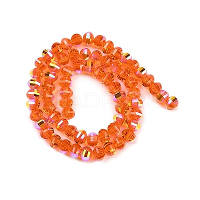 Electroplate Transparent Glass Beads Strands EGLA-B011-08A-AB10-1