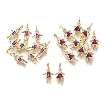 Brass Micro Pave Cubic Zirconia Pendants KK-D339-02G-07-1